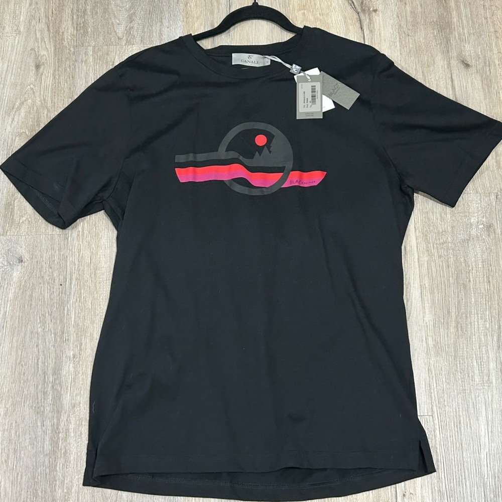 Canali Made in Italy Black Edition Premium Black T-shirt NWT